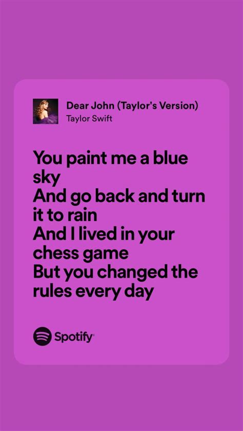 dear john spotify|dear john taylor's version.